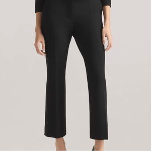 St. John Caviar crepe straight leg cropped wool pants size 8